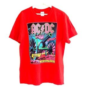 AC/DC Screen printed shirt / liquid blue